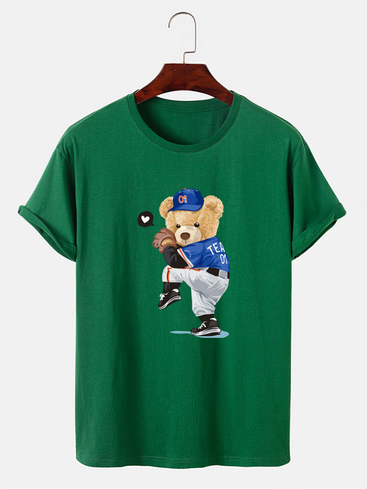 Baseball Beer Beer Print T-Shirt