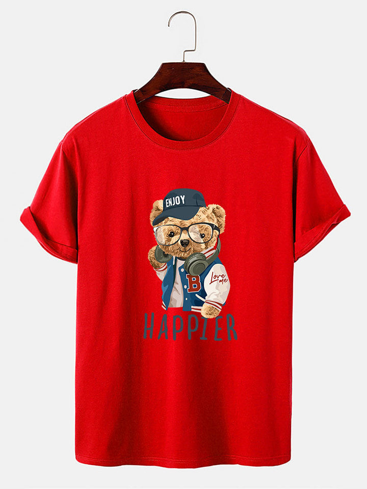 Baseballjack T-shirt met Beren Slogan Print