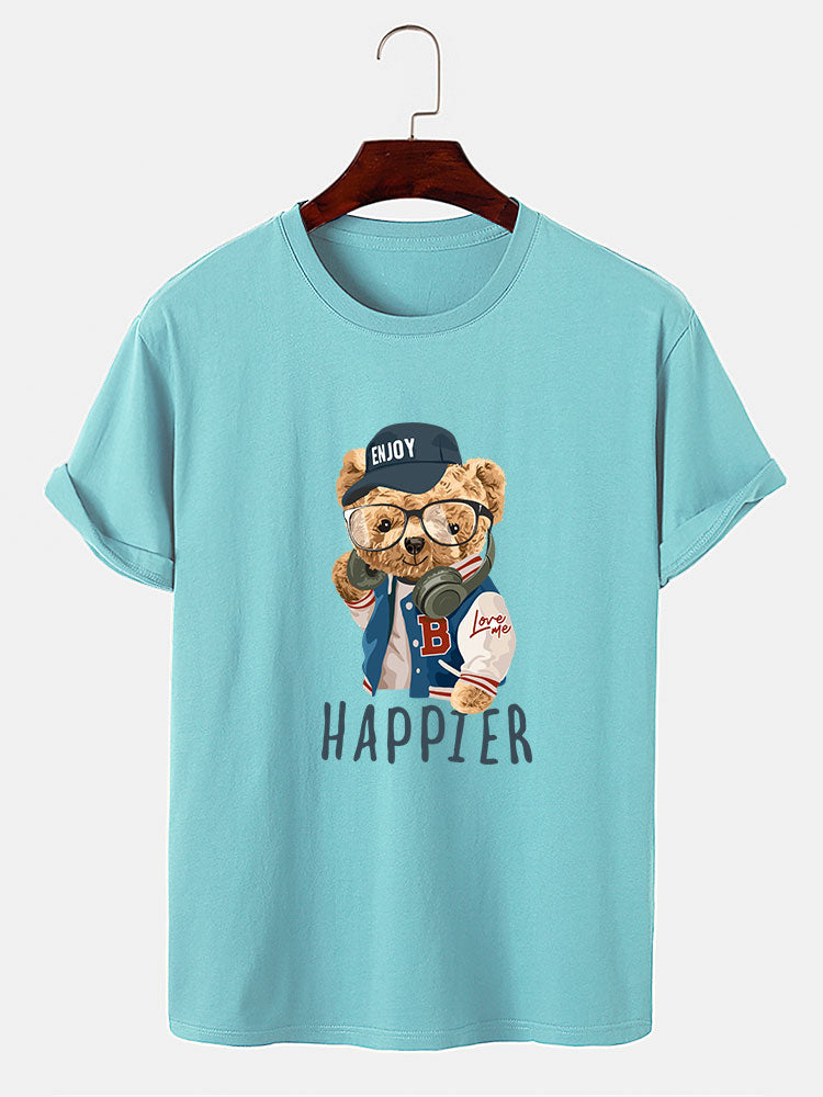 Baseballjack T-shirt met Beren Slogan Print
