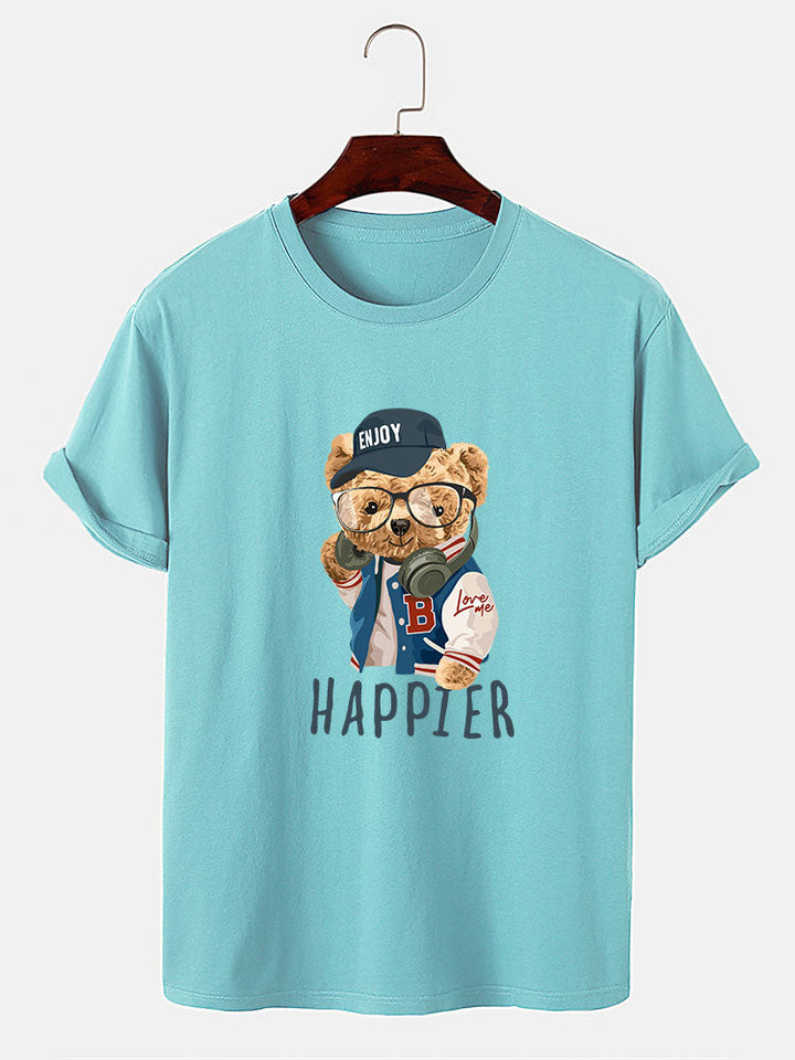 Baseballjack T-shirt met Beren Slogan Print