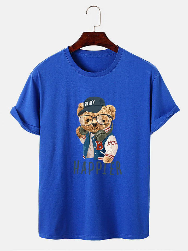 Baseballjack T-shirt met Beren Slogan Print