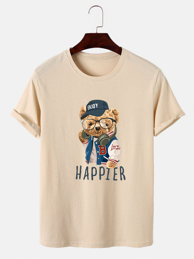 Baseballjack T-shirt met Beren Slogan Print