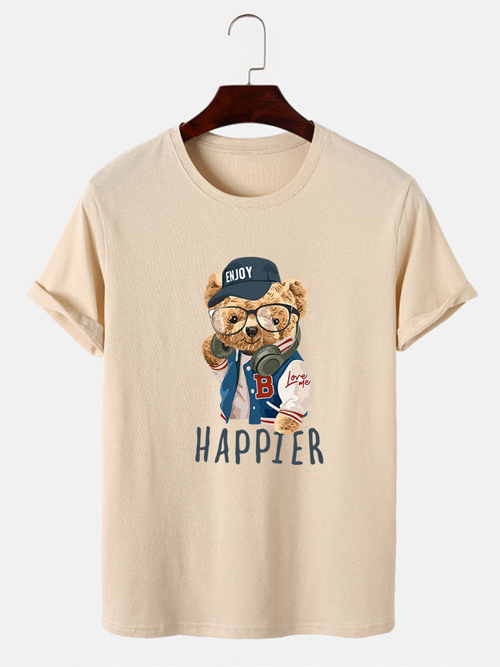 Baseballjack T-shirt met Beren Slogan Print