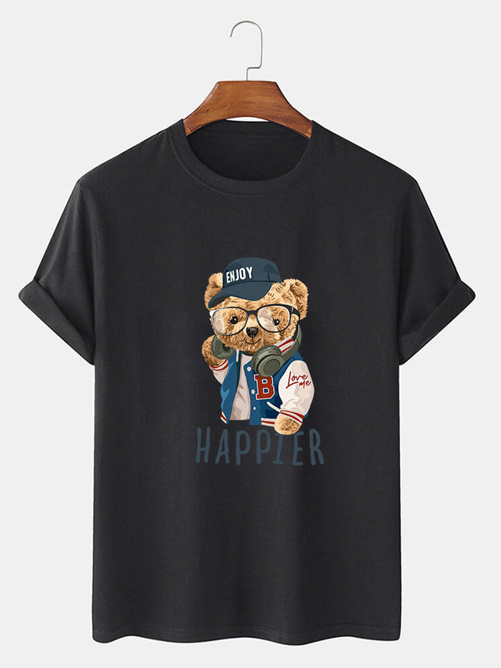 Baseballjack T-shirt met Beren Slogan Print