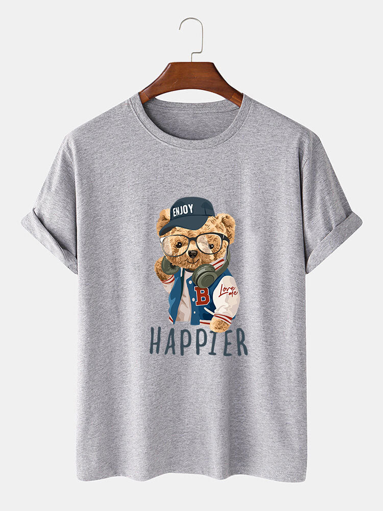 Baseballjack T-shirt met Beren Slogan Print