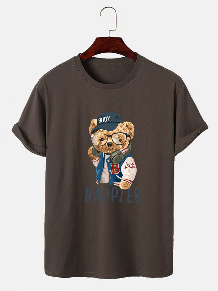 Baseballjack T-shirt met Beren Slogan Print