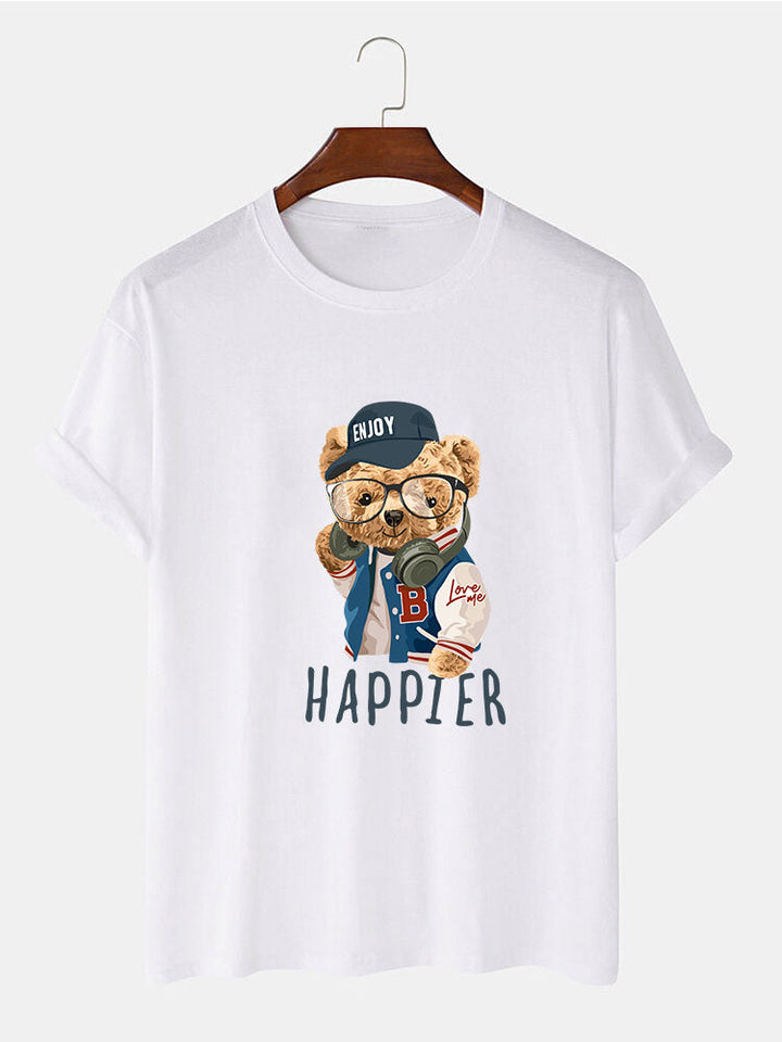 Baseballjack T-shirt met Beren Slogan Print