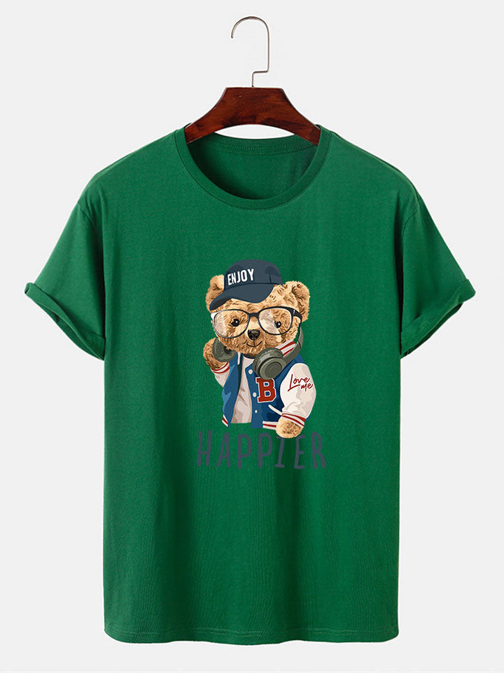Baseballjack T-shirt met Beren Slogan Print