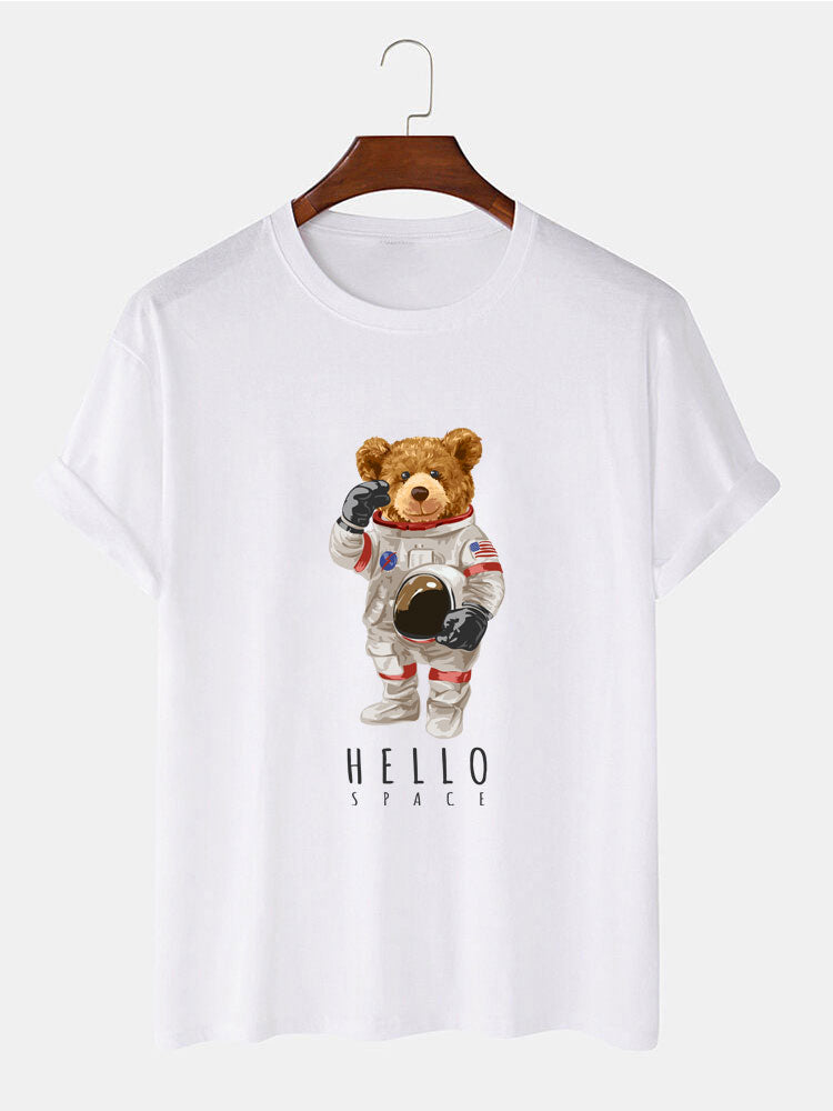 Astronaut Beer Print T-Shirt