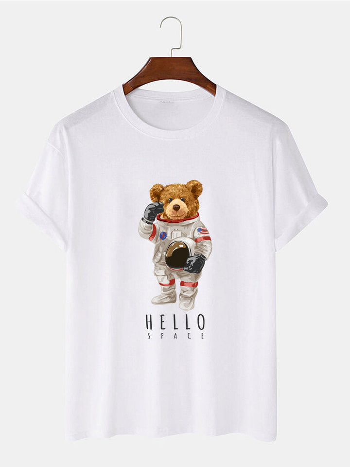 Astronaut Beer Print T-Shirt