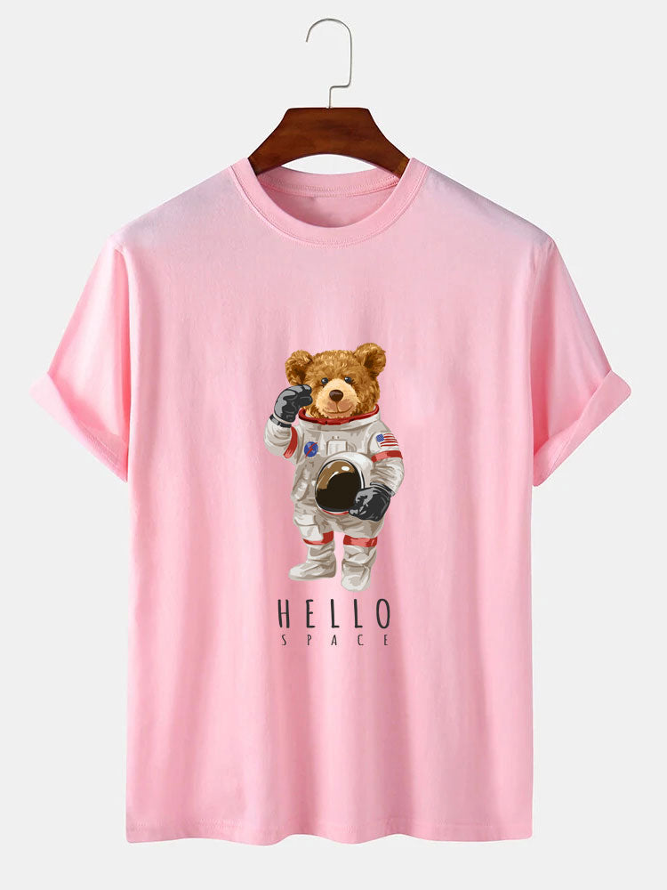 Astronaut Beer Print T-Shirt