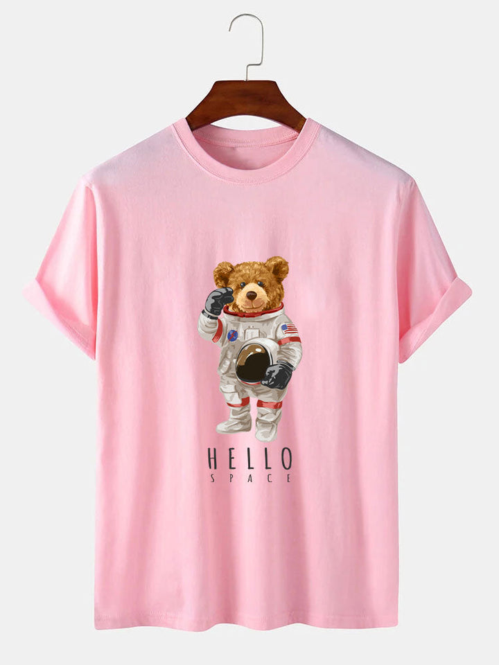 Astronaut Beer Print T-Shirt