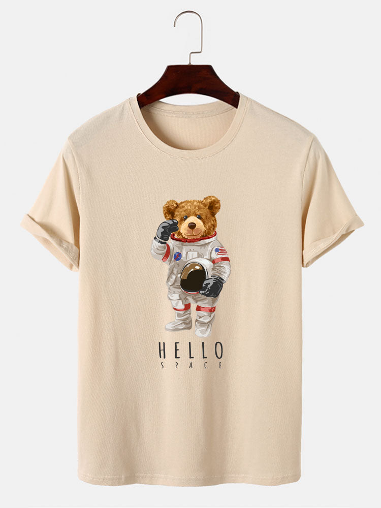 Astronaut Beer Print T-Shirt