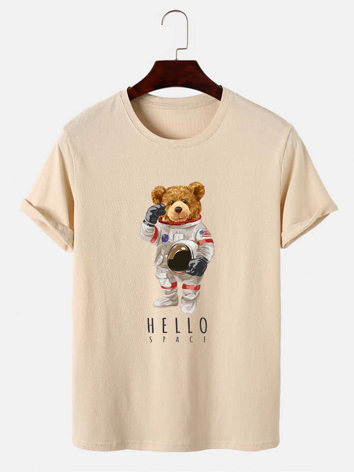 Astronaut Beer Print T-Shirt