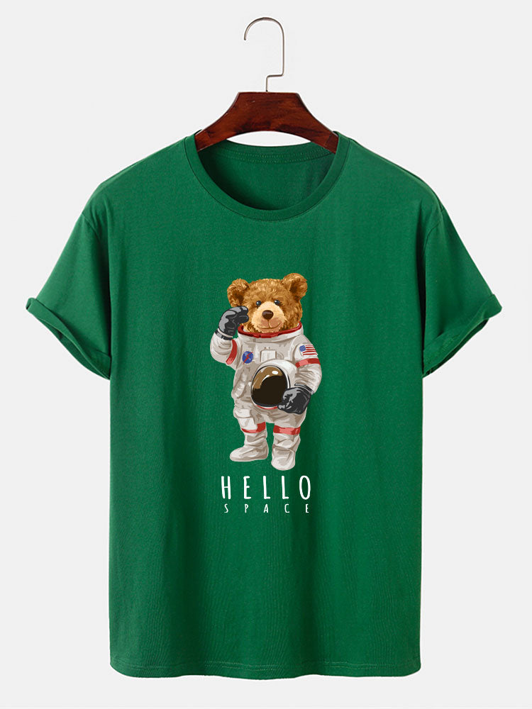 Astronaut Beer Print T-Shirt