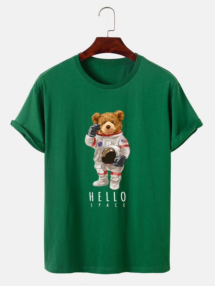 Astronaut Beer Print T-Shirt