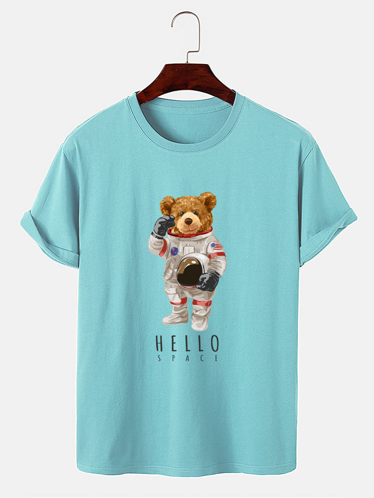 Astronaut Beer Print T-Shirt