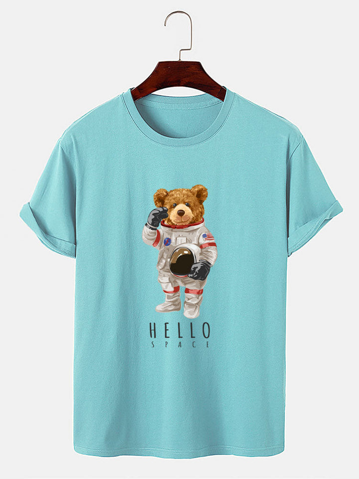 Astronaut Beer Print T-Shirt