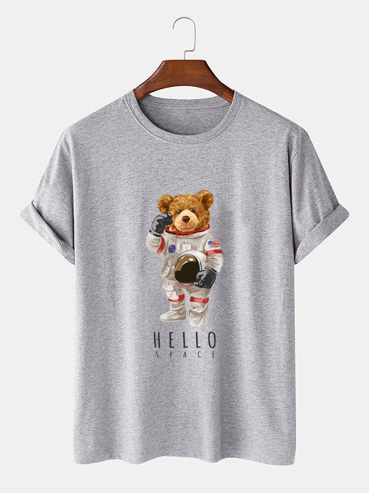 Astronaut Beer Print T-Shirt