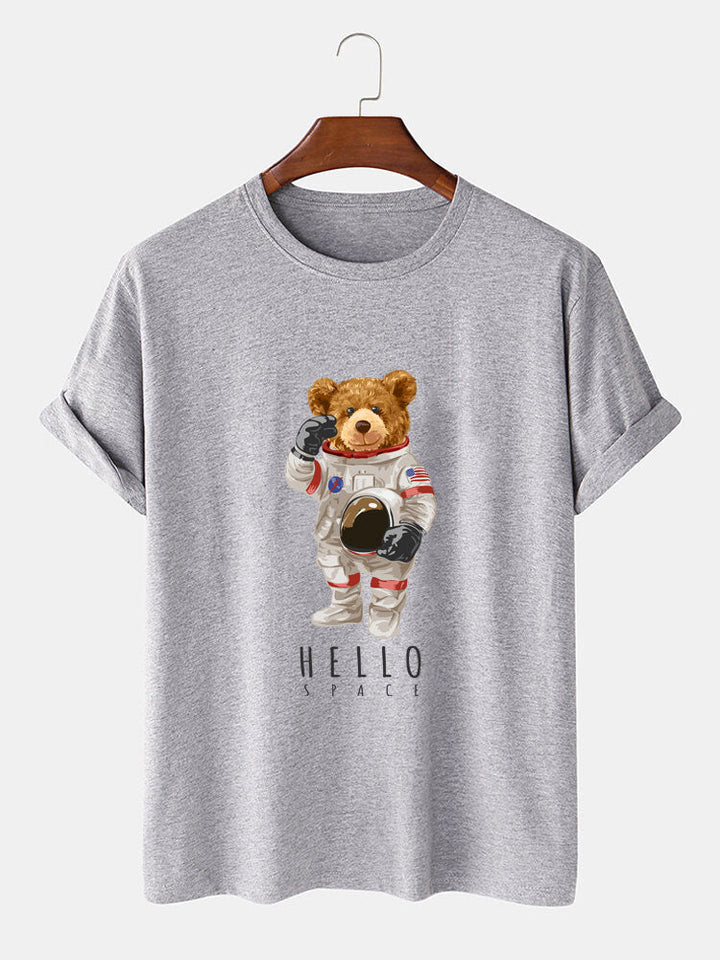 Astronaut Beer Print T-Shirt