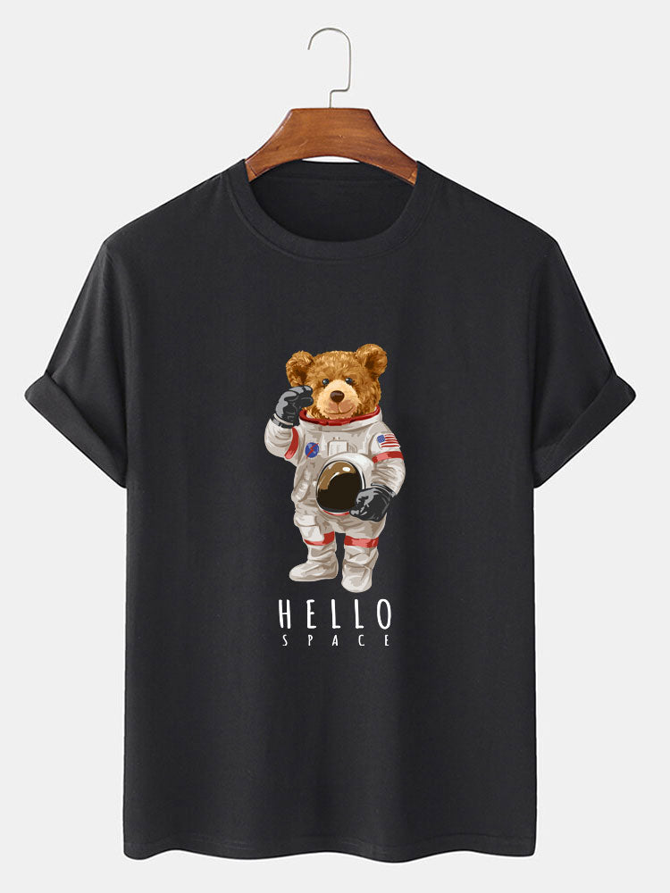 Astronaut Beer Print T-Shirt