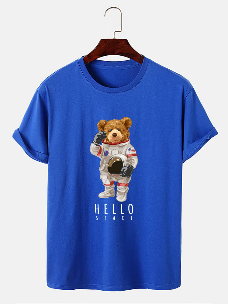 Astronaut Beer Print T-Shirt