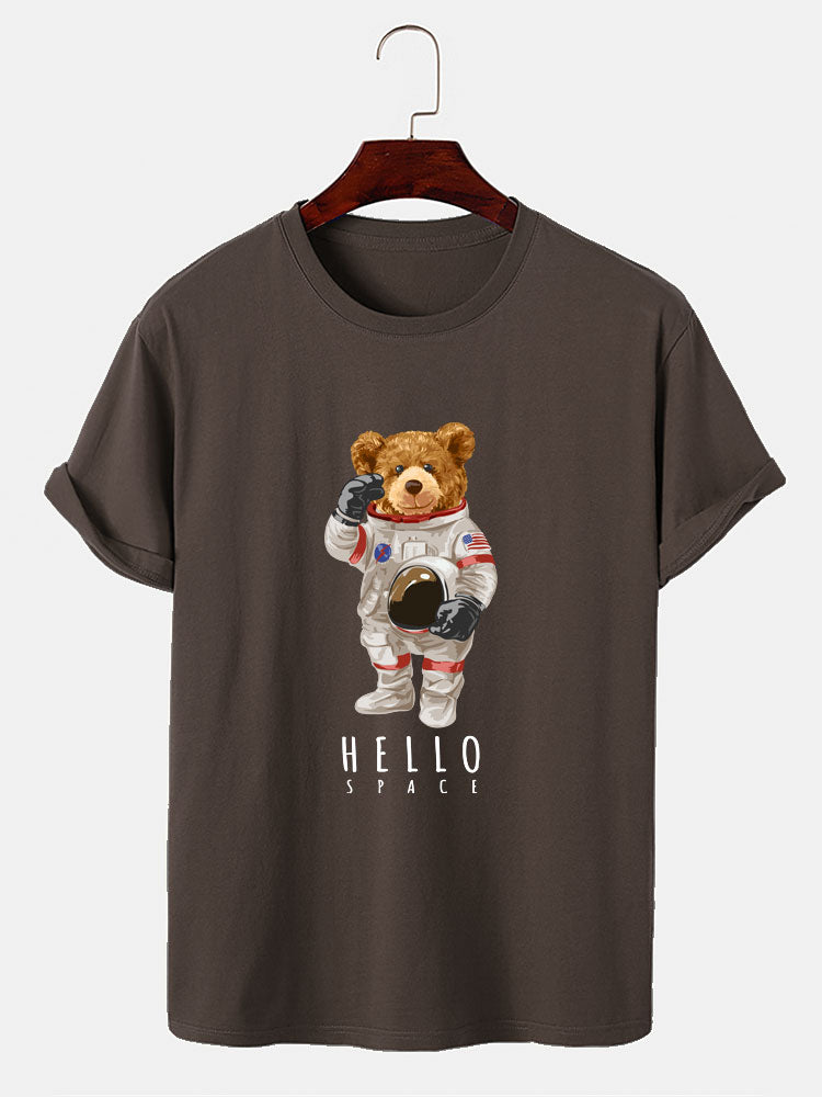 Astronaut Beer Print T-Shirt