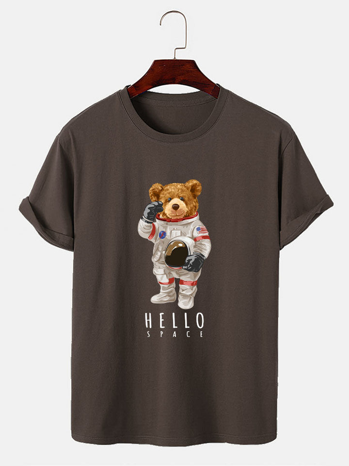 Astronaut Beer Print T-Shirt