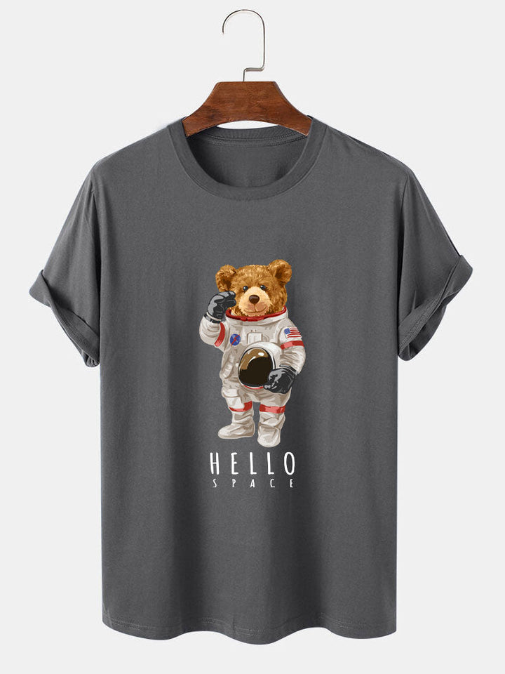Astronaut Beer Print T-Shirt