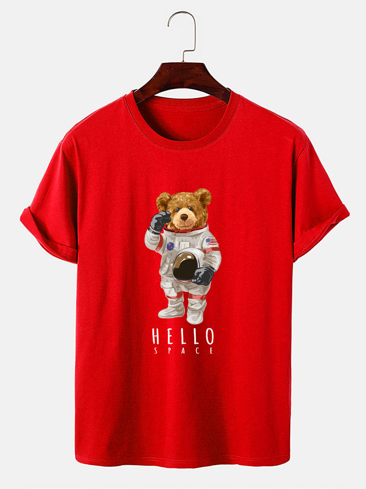 Astronaut Beer Print T-Shirt