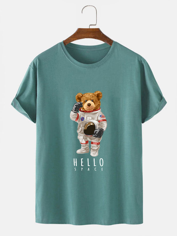 Astronaut Beer Print T-Shirt