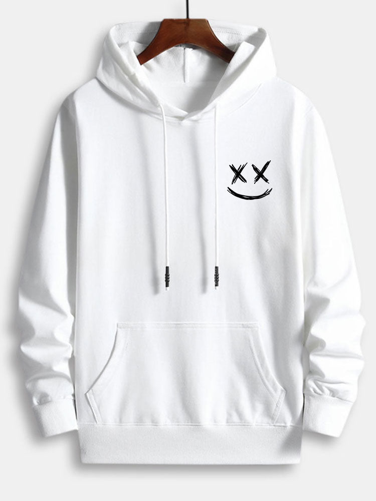 Smiley Print Katoenen Hoodie