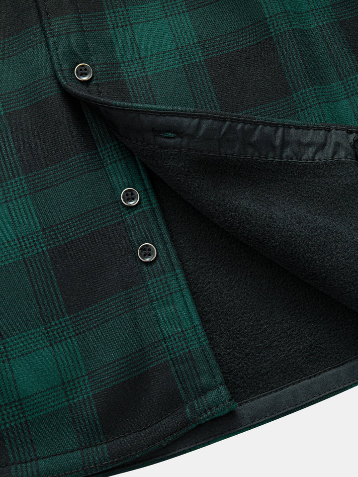Flanellen fleece gevoerde capuchontrui met zakken