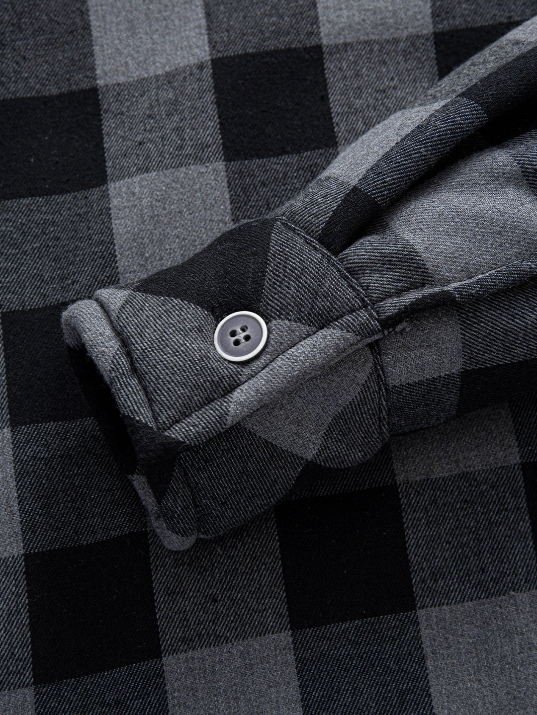 Teddy-lined plaid hooded blouse