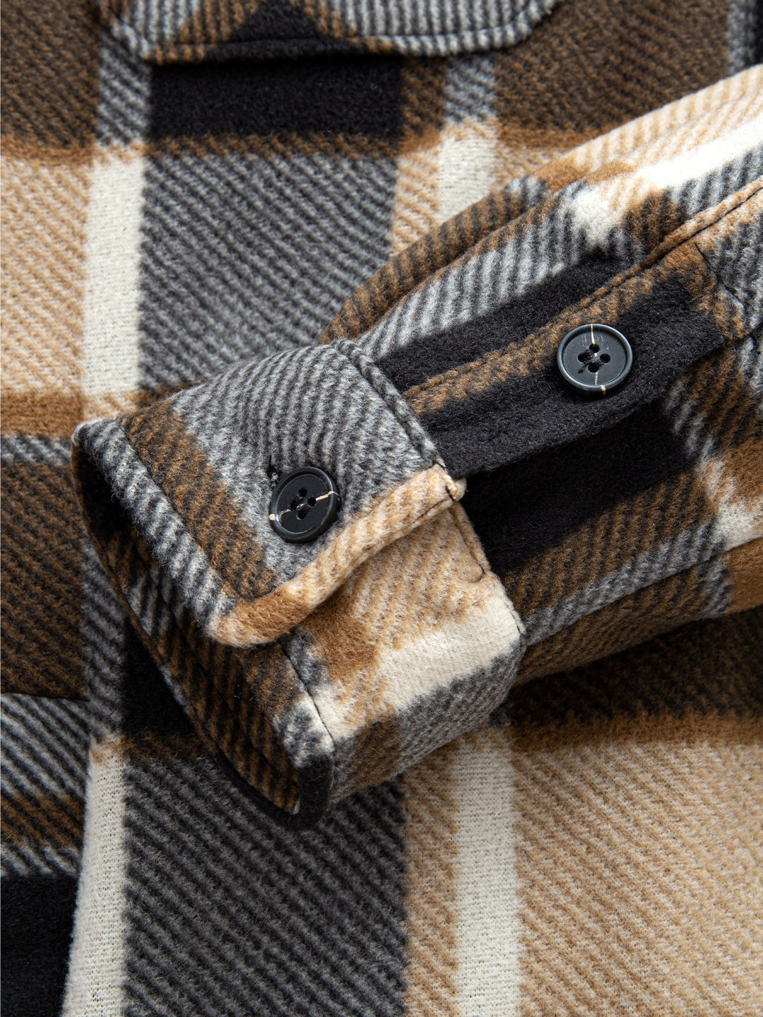 Flannel fleece-lined zipper hooded shirt