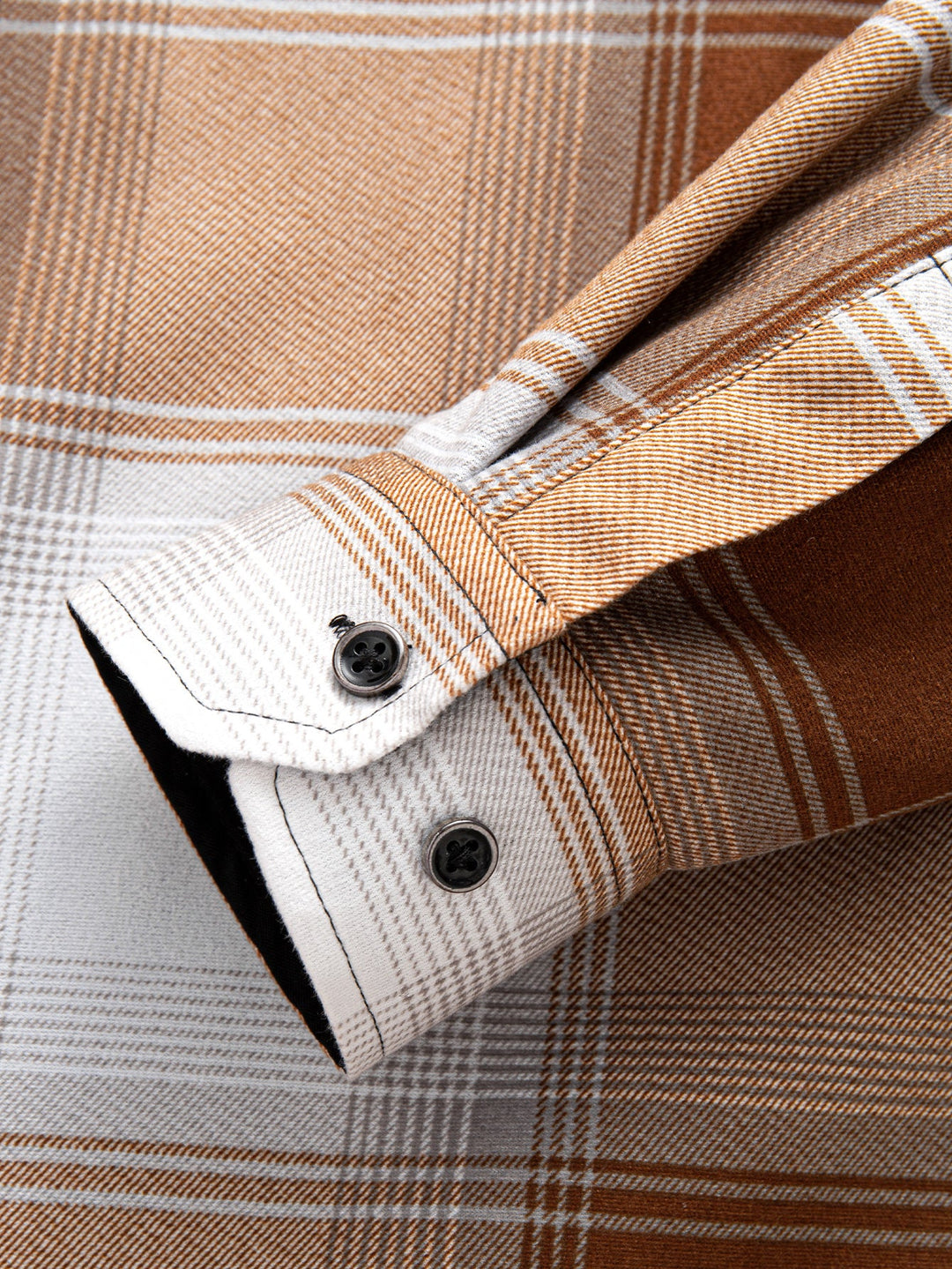 Fleece gevoerde flanellen capuchonoverhemd