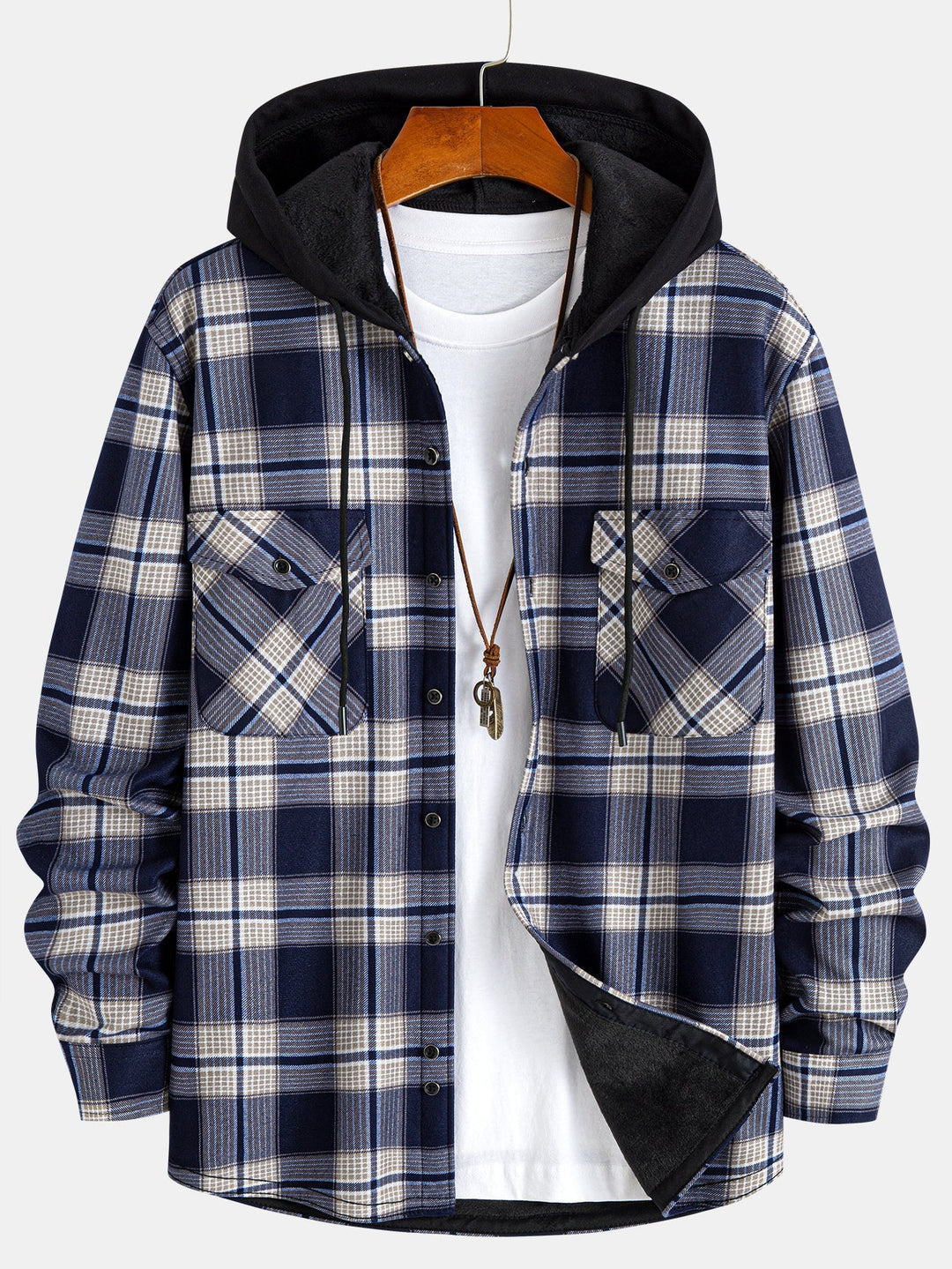 Fleece-lined hooded sweatshirt