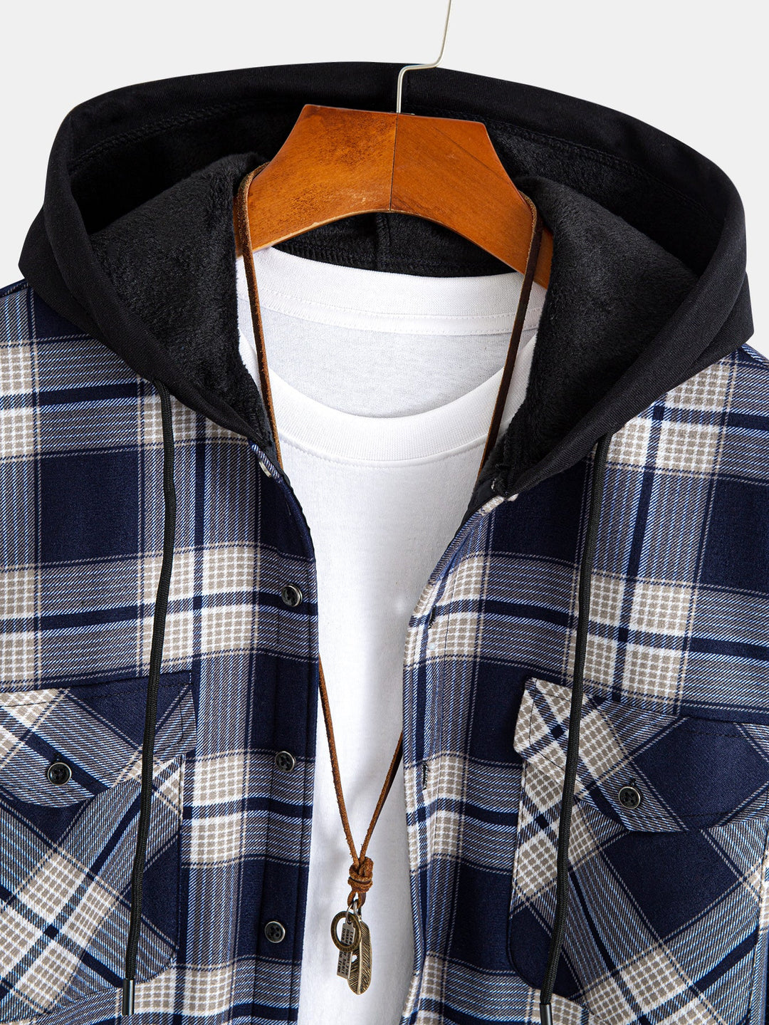 Fleece-lined hooded sweatshirt