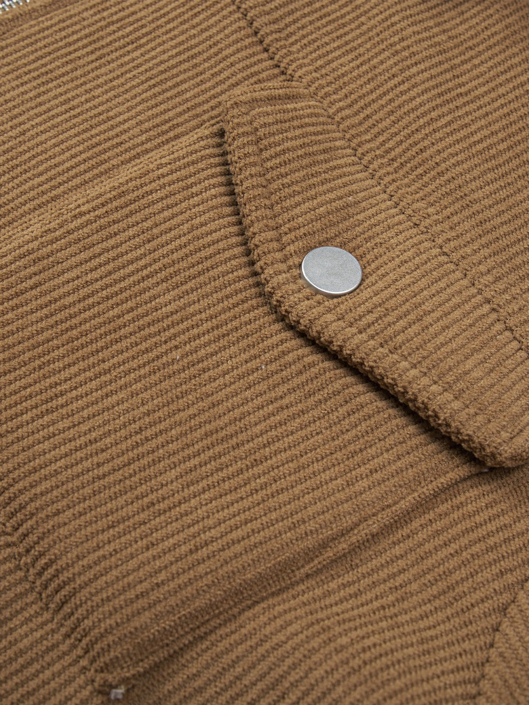 Teddy gevoerde ritssluiting corduroy jas