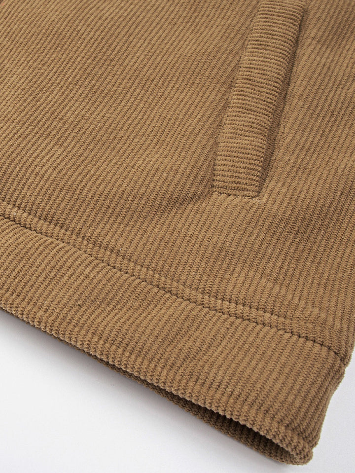 Teddy gevoerde ritssluiting corduroy jas