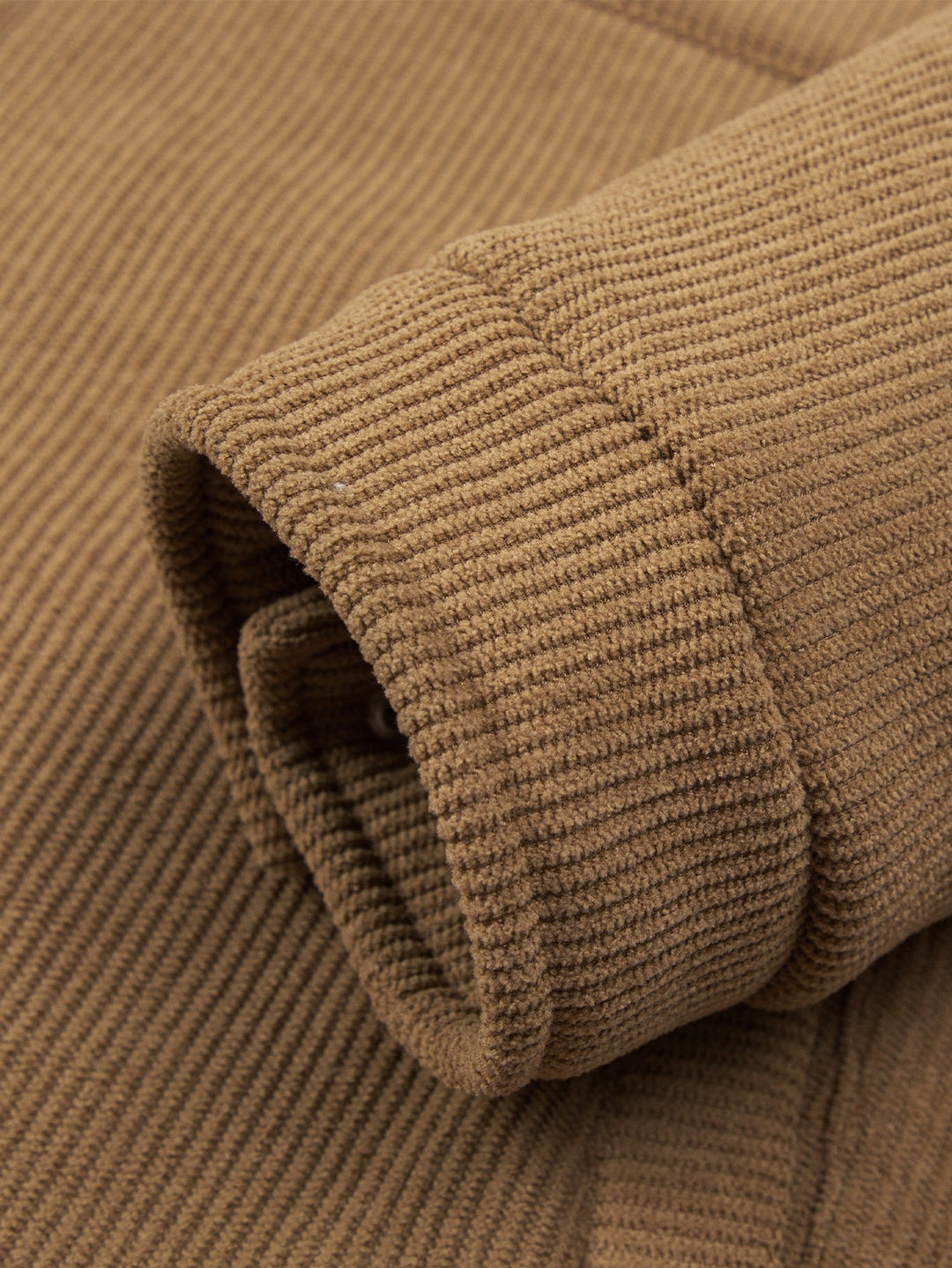 Teddy gevoerde ritssluiting corduroy jas
