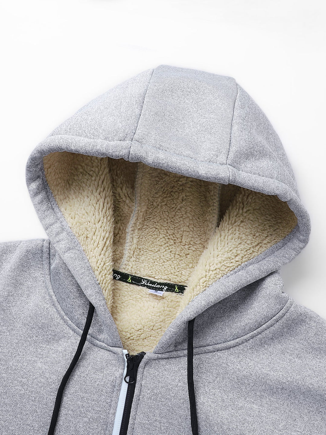 Teddy-lined zipper hoodie