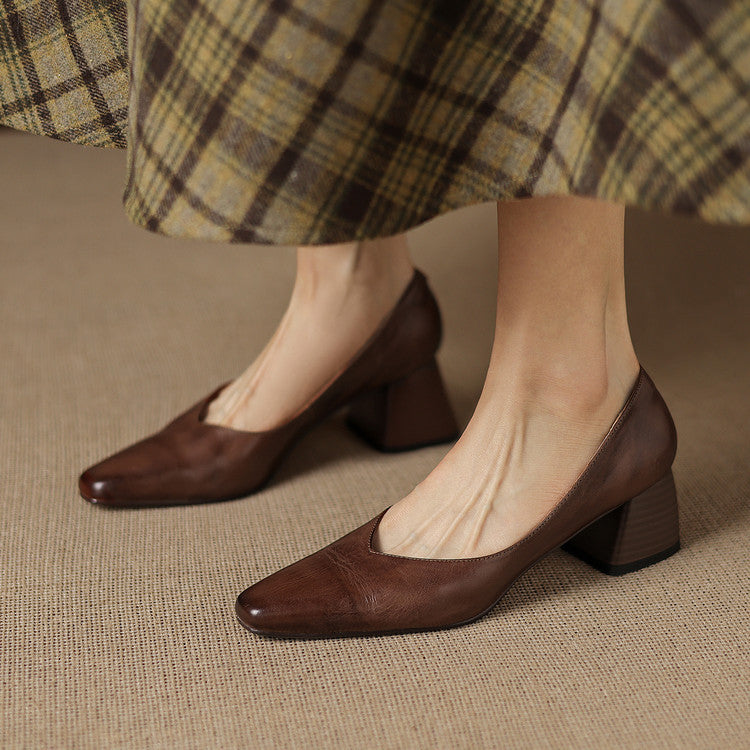 Milla Genuine Leather Heels