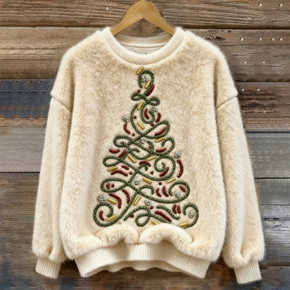 Fluffy Christmas Tree Sweater