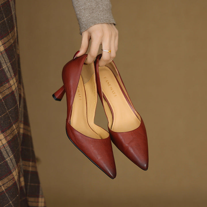 Loréne Curve Leather Heels