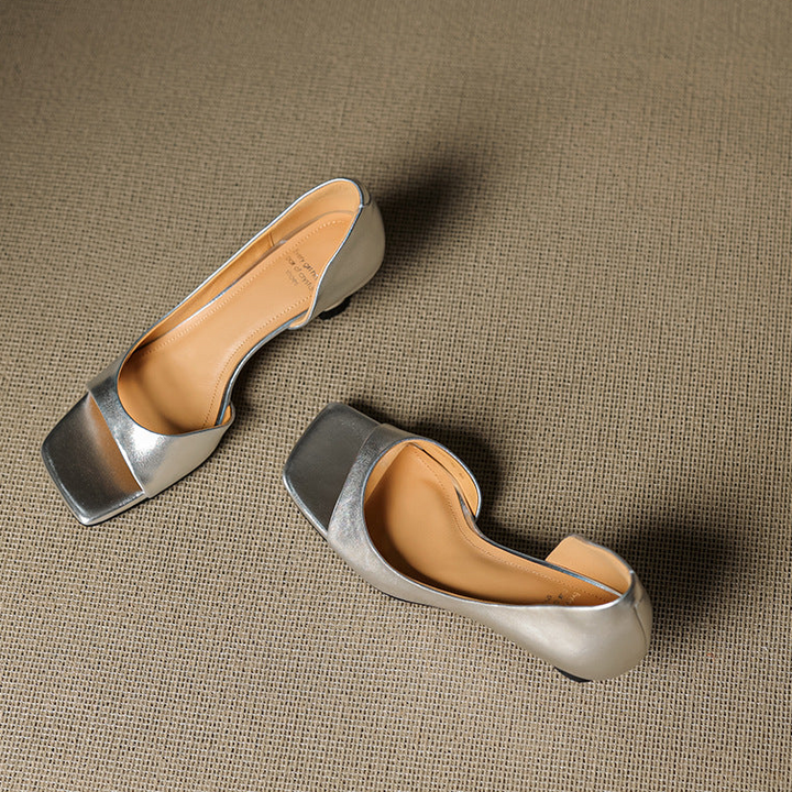 Celin Peep Toe Genuine Leather Heels