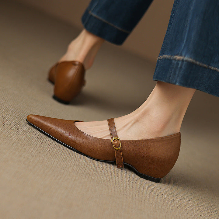Veloria Lambskin Leather Mary Janes