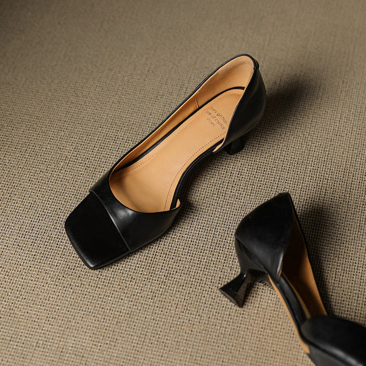 Celin Peep Toe Genuine Leather Heels