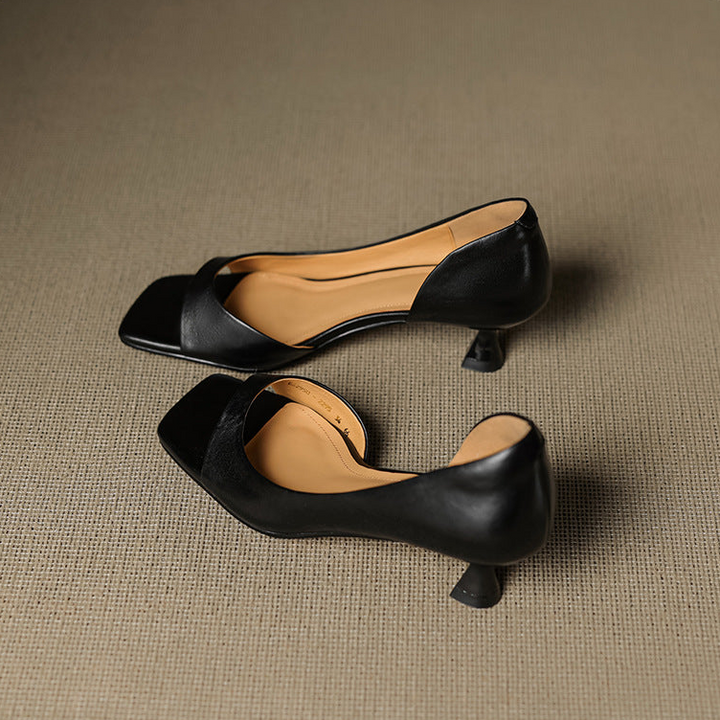 Celin Peep Toe Genuine Leather Heels