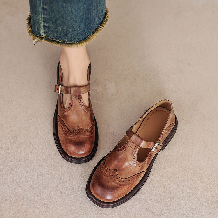 Veloria Leather Mary Janes